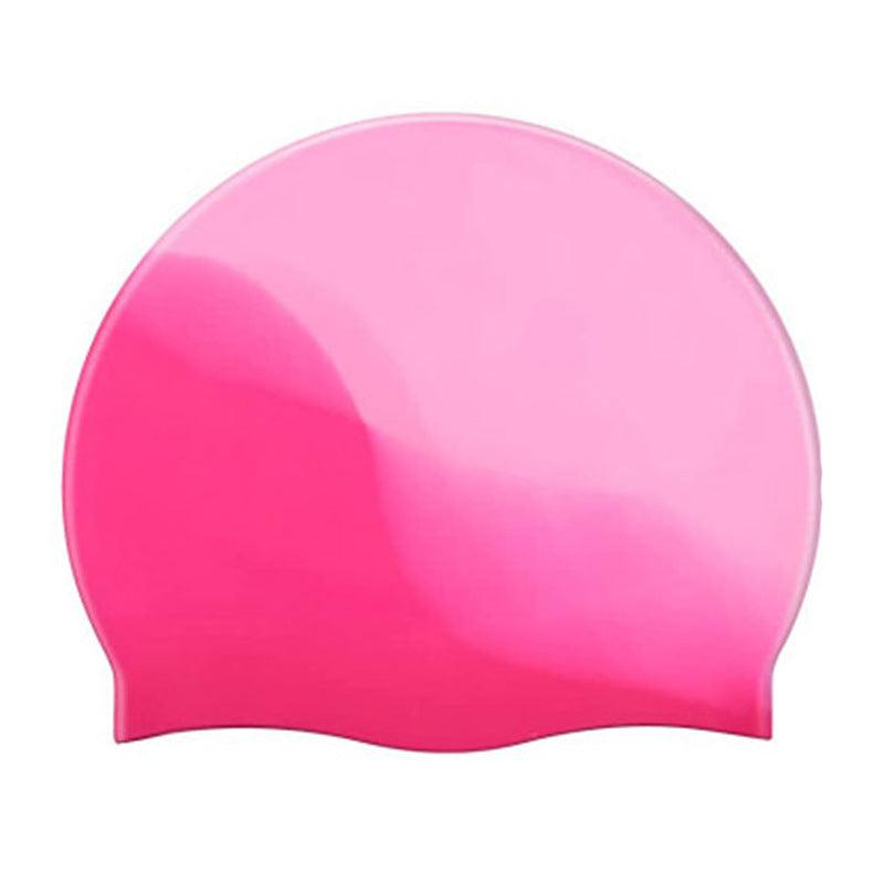 Silicone Swimming Cap Gradient Color Blocking Waterproof Printing