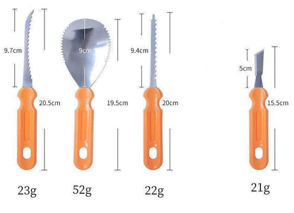 Halloween Stainless Steel Pumpkin Carving Set Fruit Carving Kitchen Gadgets