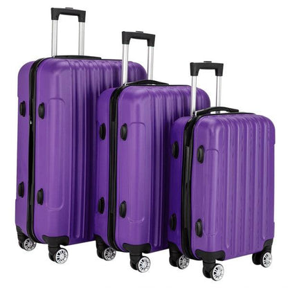 Vertical 3-in-1 Spinner Wheel With Handle Trolley Case 20in 24in 28in ABS Aluminum Alloy Trolley Classic Color - Purple