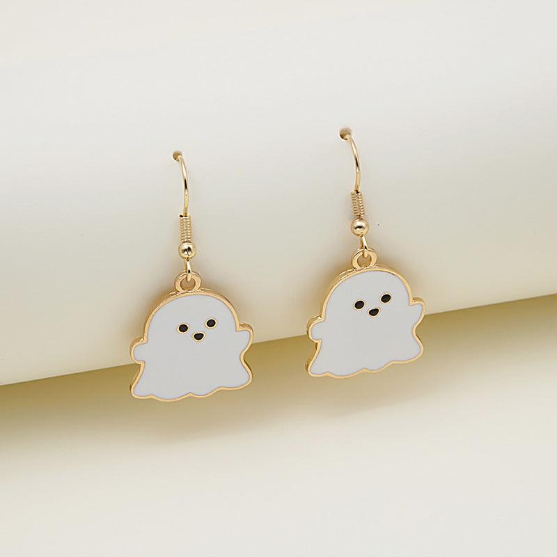 Halloween Earrings Cute Pumpkin Spooky Oil Drip Alloy Earrings Jewelry