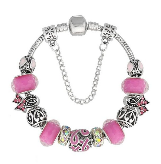 Yoga-SupremMurano Glass Breast Cancer Bracelet