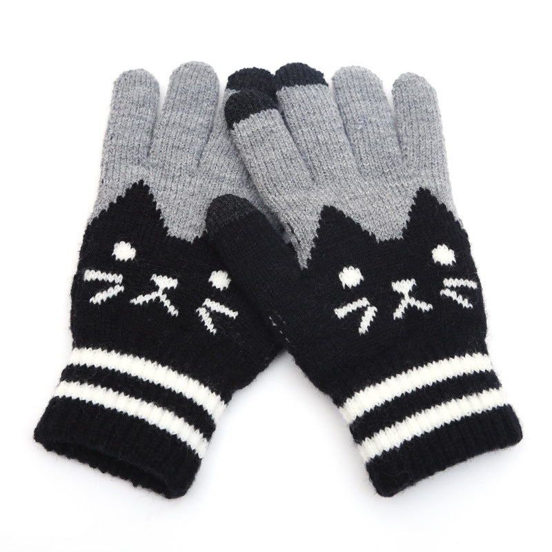 Couple knitted gloves touch screen gloves