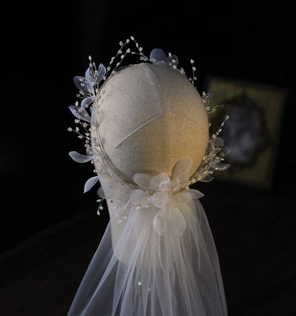 Bridal wreath veil wedding dress accessories