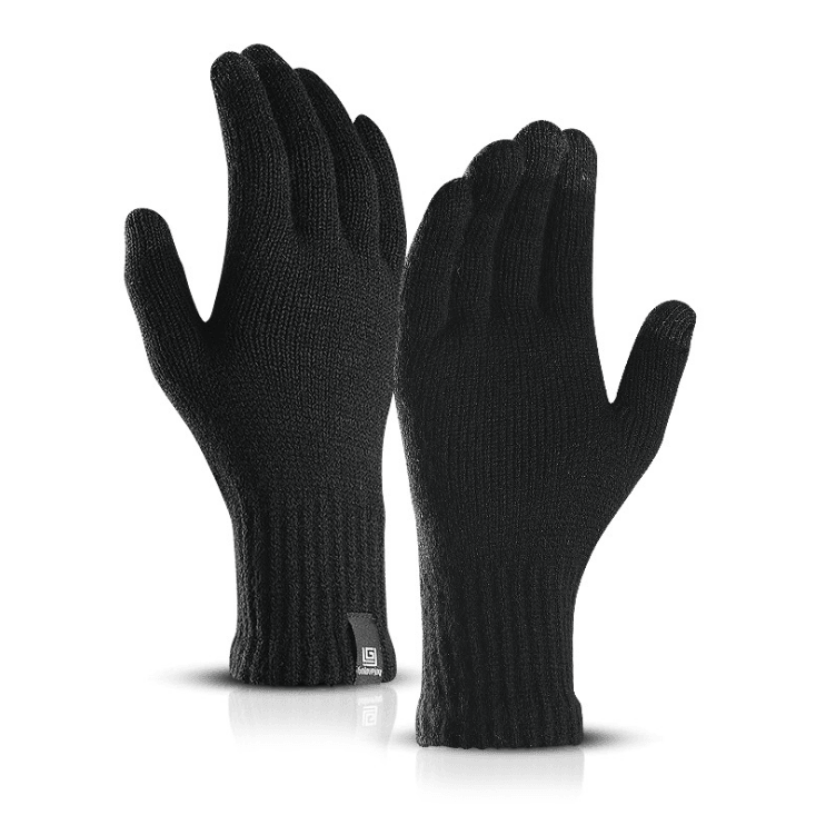 Winter Outdoor Riding Warm Touch Screen Gloves Non-slip Men and Women Skiing Cold-proof Knitting Windproof Plus Velvet Thickening Heat Gathering