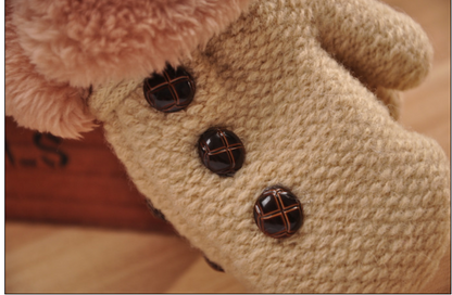 Children'S Gloves Winter New Boys Warm Baby Bag Refers To Children Plus Velvet Thick Knitted Woolen Gloves