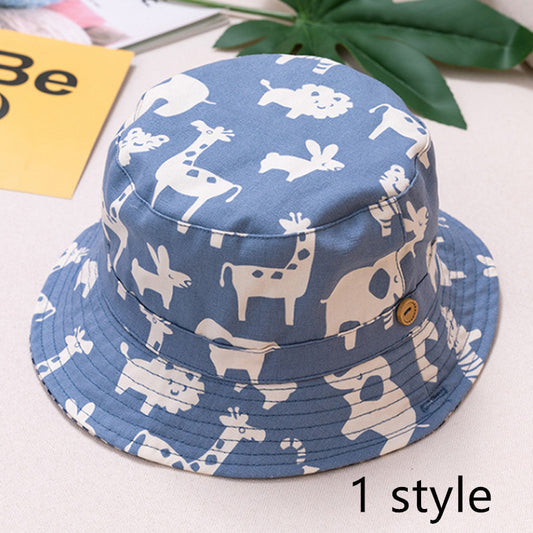 Spring And Autumn Children's Fisherman Hat Boys And Girls Print Basin Hat