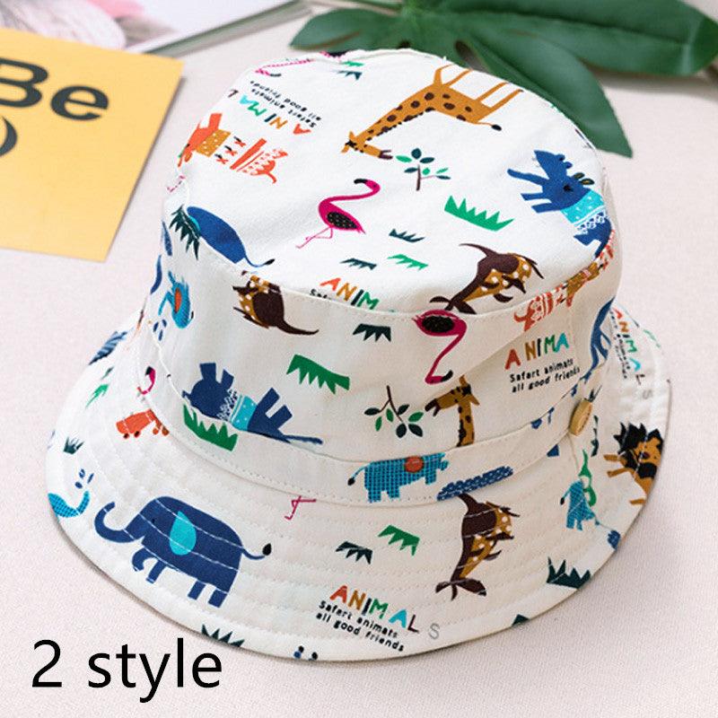 Spring And Autumn Children's Fisherman Hat Boys And Girls Print Basin Hat