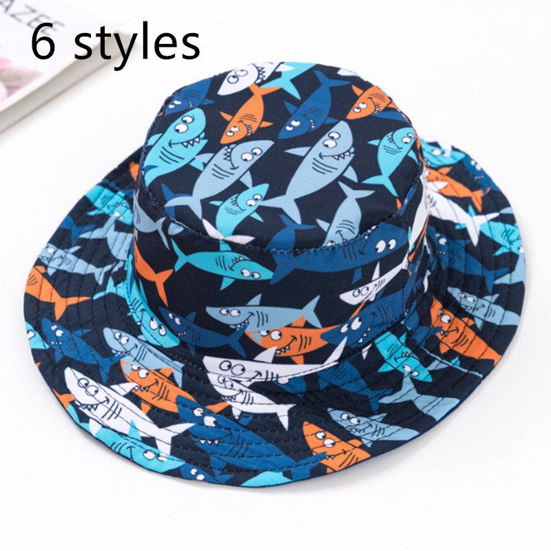 Spring And Autumn Children's Fisherman Hat Boys And Girls Print Basin Hat