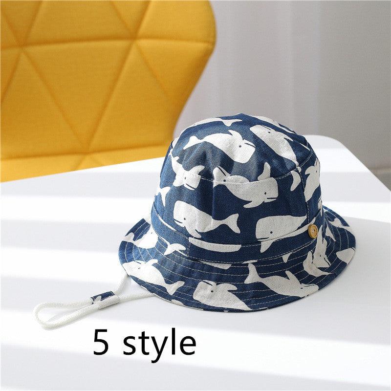 Spring And Autumn Children's Fisherman Hat Boys And Girls Print Basin Hat