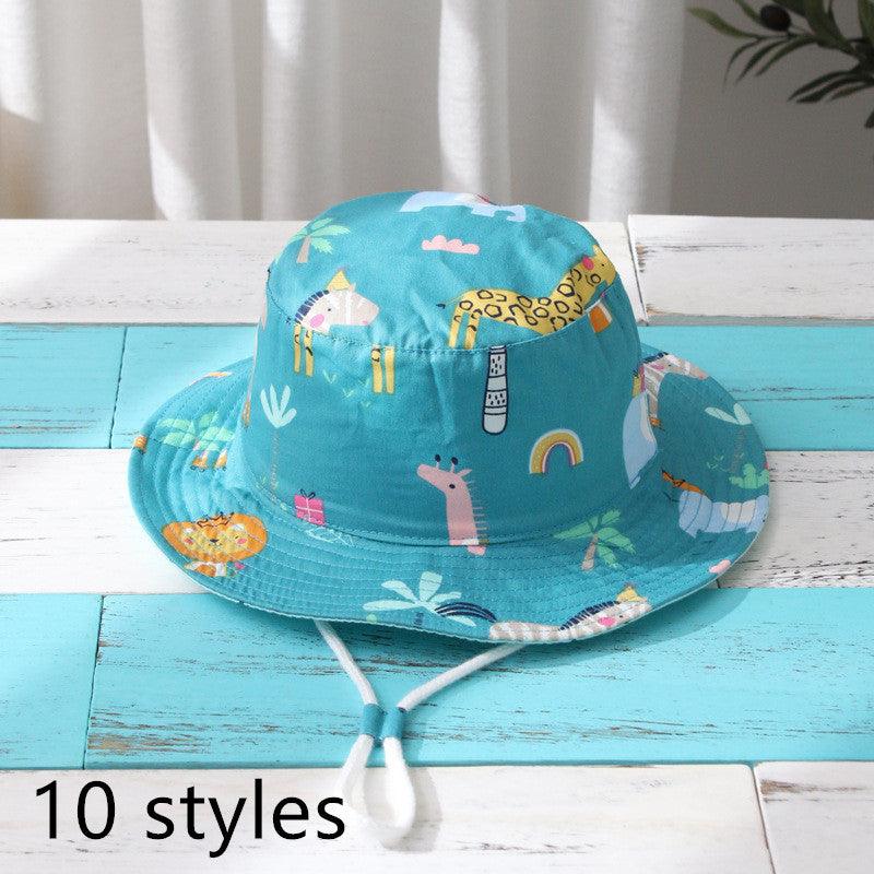 Spring And Autumn Children's Fisherman Hat Boys And Girls Print Basin Hat