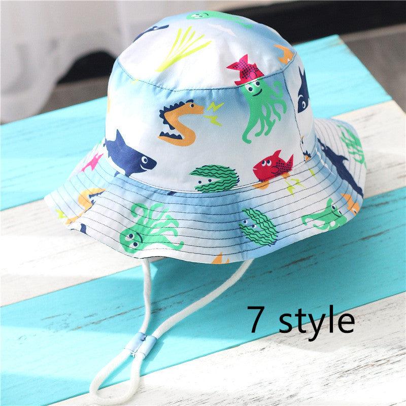 Spring And Autumn Children's Fisherman Hat Boys And Girls Print Basin Hat