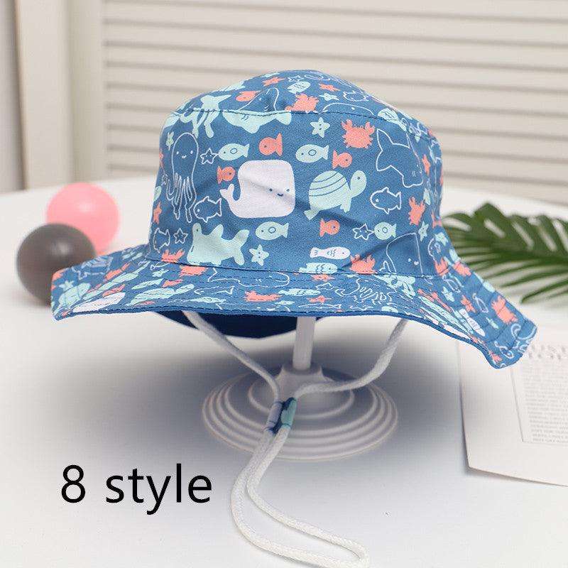 Spring And Autumn Children's Fisherman Hat Boys And Girls Print Basin Hat