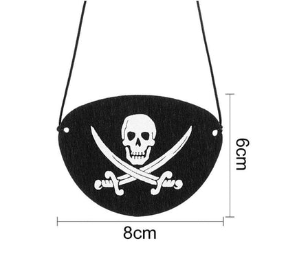 Halloween Pirate Captain Cosplay Costume Accessories Colony Pirate Hat Single Eye Patch For Halloween Kids Birthday Party Decor