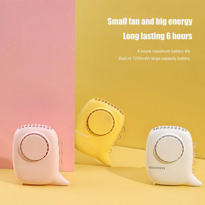 USB Rechargeable Mini Fan Electric Portable Air Cooler Hanging Neck Travel Cooling Fan Summer Handheld Small Cooling Fans