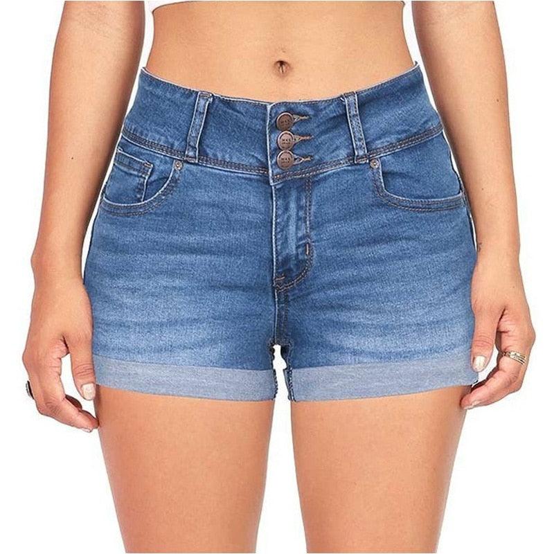 Denim stretch shorts