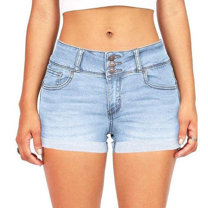 Denim stretch shorts