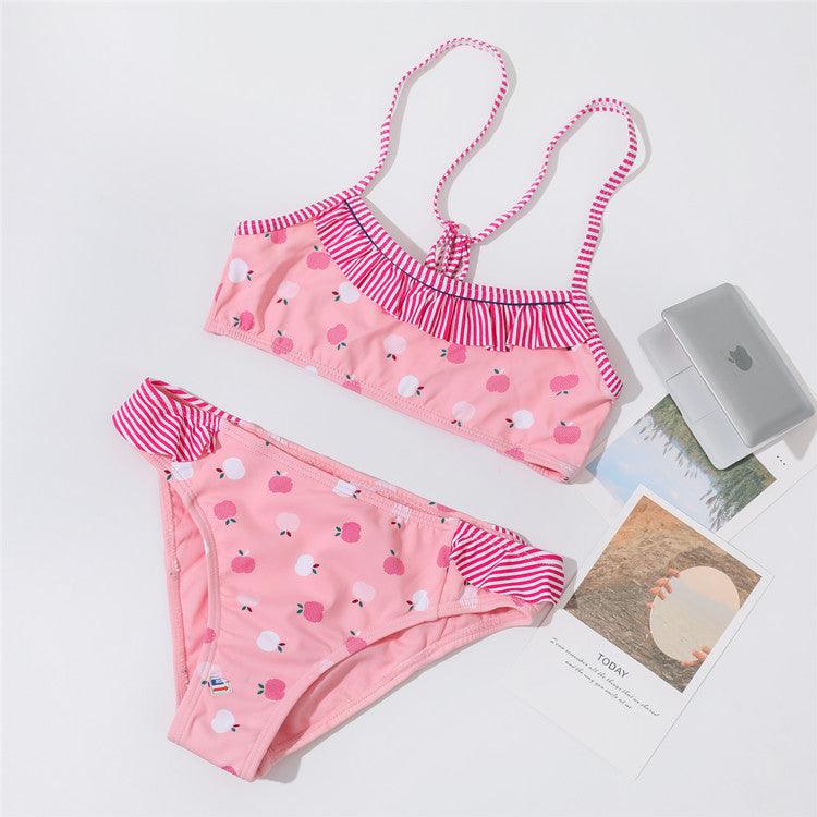 Fashionable simple cute girls split swimsuit suit