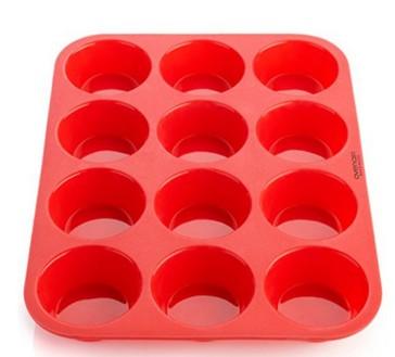 12 Cup Silicone Muffin pan &Cupcake Baking Pan