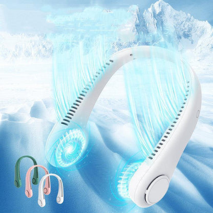 Rechargeable Neck Fan Hands Free USB Mini Fan Traveling Outdoor Sports Fans Portable Lazy Bladeless Hanging Neck Fan