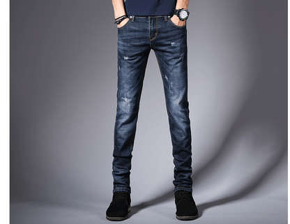 Fall 2021 New Jeans Men\'s Korean Edition Fashion Slim Bottom Pants Young Students Elastic Black Pants