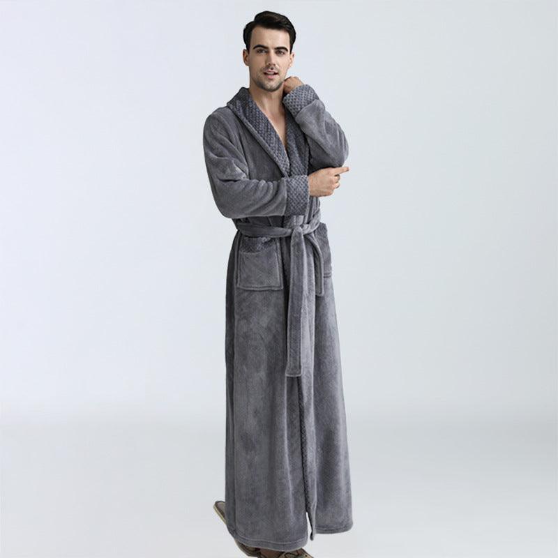 Men's Winter Coral Fleece Nightgown Homewear Thickened Pajamas