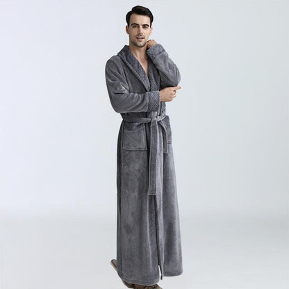 Men's Winter Coral Fleece Nightgown Homewear Thickened Pajamas