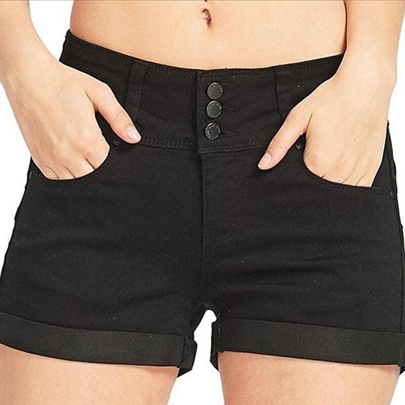 Denim stretch shorts