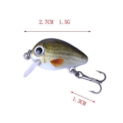 Mini Crankbait fishing lures 2.7CM 1.5G bait boxed Set