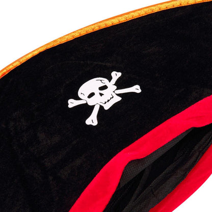 Halloween Pirate Hat Skull Print Adult Kids Pirate Captain Hat Cosplay Costume Cap Birthday Masquerade Party Prop Decor Supplies