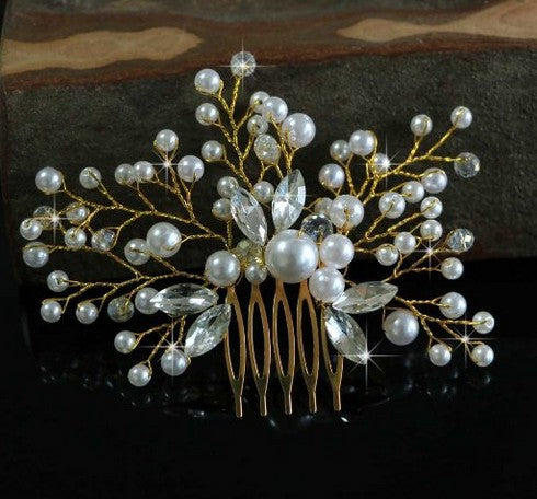 Bridal Headdress Pearl Hair Comb Wedding Bridal Ornament