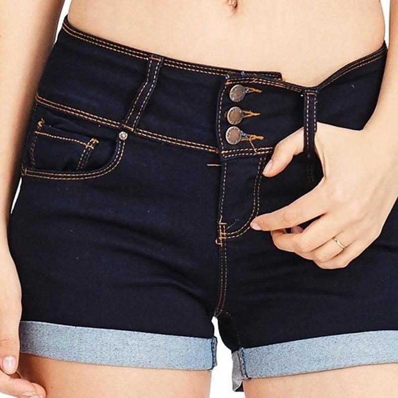 Denim stretch shorts