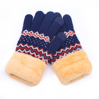 Couple knitted gloves touch screen gloves