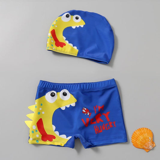 Children's Boys Comfortable Cute Print Swim Trunks Set