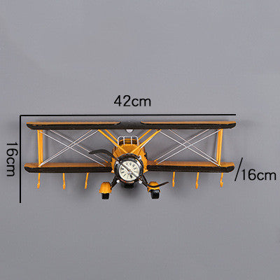 Retro airplane wall clock home wall wall decoration electronic clock