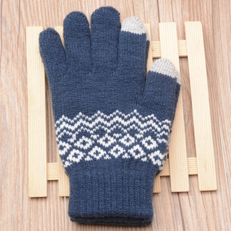 Couple knitted gloves touch screen gloves