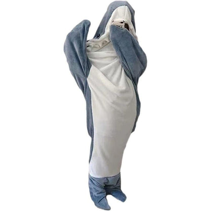 Cartoon Shark Sleeping Bag Pajamas Office Nap Shark Blanket Karakal High Quality Fabric Mermaid Shawl Blanket For Children Adult