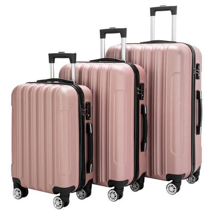 Vertical 3-in-1 Spinner Wheel With Handle Trolley Box 20in 24in 28in ABS Aluminum Alloy Trolley Fashion Color - Rose Gold