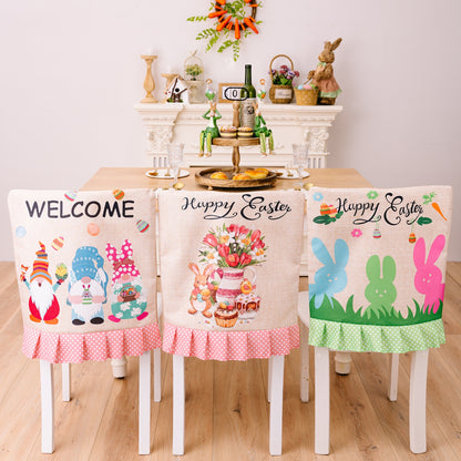 Easter Polka Dot Pleated Hem Chair Cover