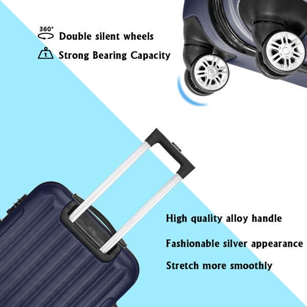 Vertical 3-in-1 Spinner Wheel With Handle Trolley Case 20in 24in 28in ABS Aluminum Alloy Trolley Classic Color - Navy Blue