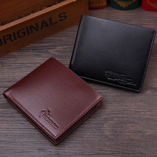 New Business Faux Leather Men's Short Wallet