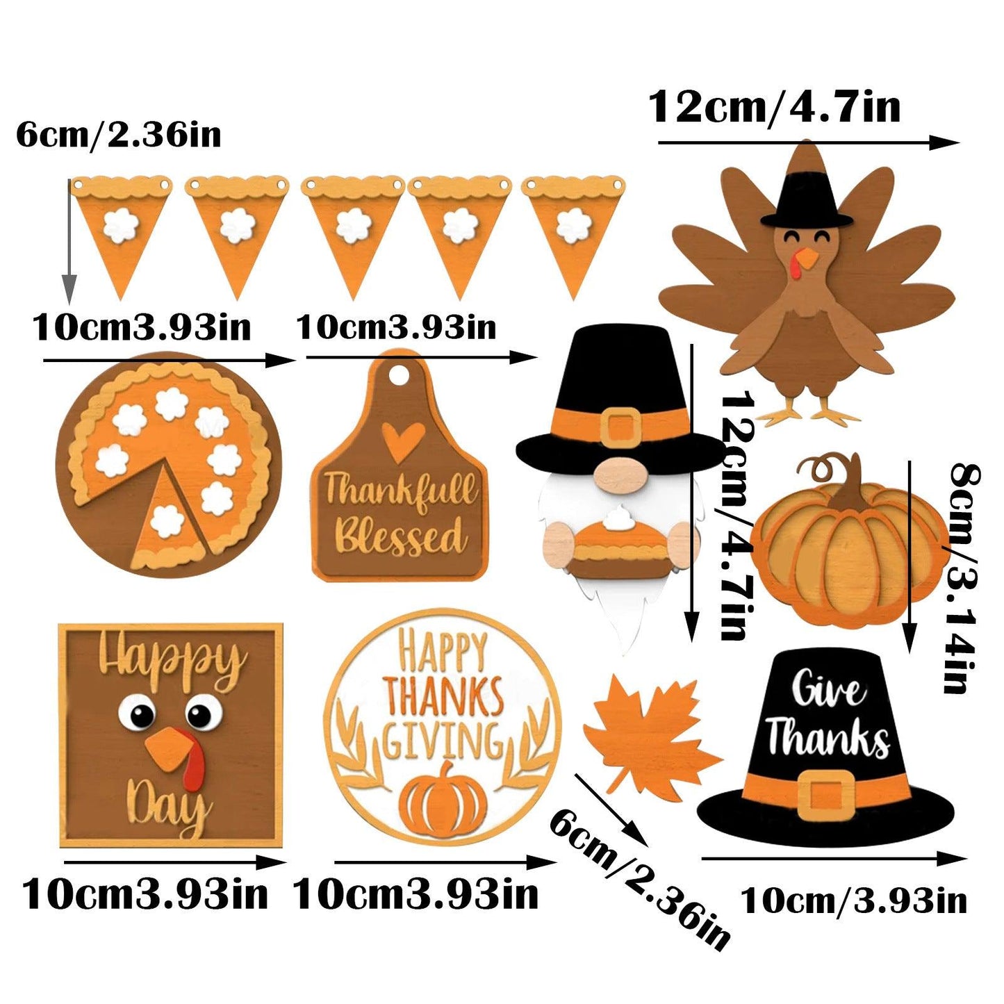 New Thanksgiving Layered Tray Decoration Set Home