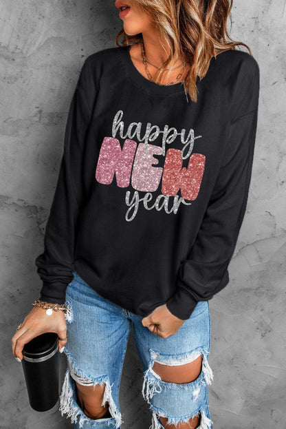 HAPPY NEW YEAR Round Neck Sweatshirt