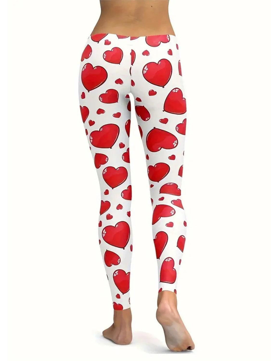 Heart Print Skinny Pants