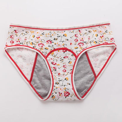 Fashion Ladies Floral Printed Physiological Underpants