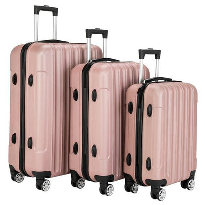 Vertical 3-in-1 Spinner Wheel With Handle Trolley Box 20in 24in 28in ABS Aluminum Alloy Trolley Fashion Color - Rose Gold