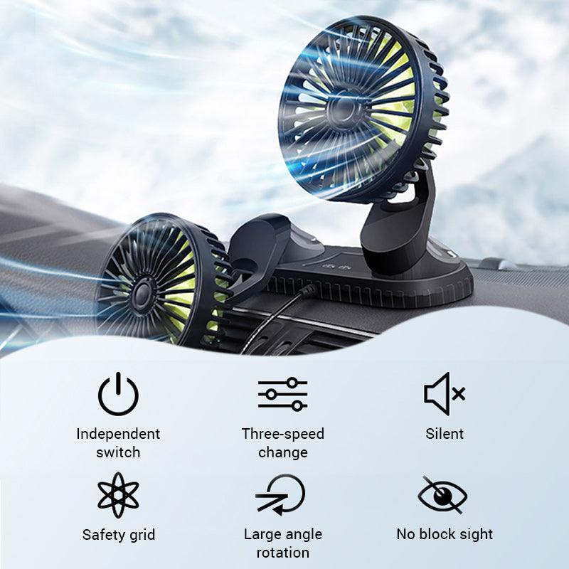 12V-24V USB Car Fan For Dashboard Air Circulation Fans ABS Three Speeds Summer Cooling Fan