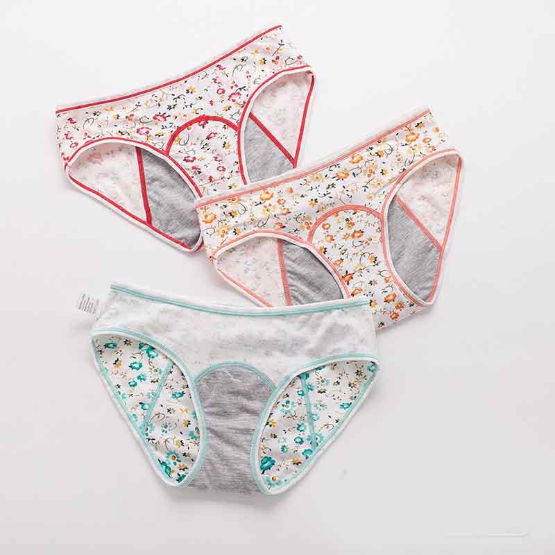 Fashion Ladies Floral Printed Physiological Underpants