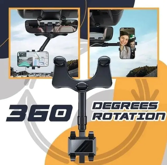 360 Rear View Mirror Phone Holder