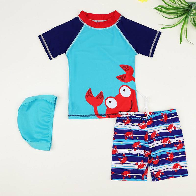 Children's Swimsuit Boys Split Boxer Swim Trunks Baby Swimsuit Cartoon Quick-drying Boy Swimwear