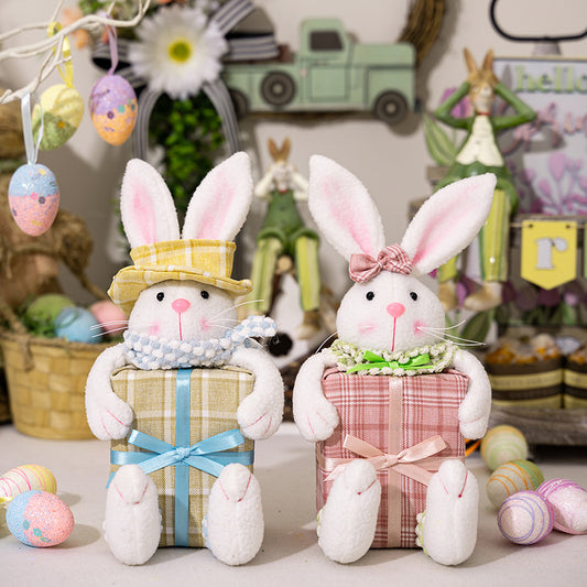 Easter Plaid Rabbit Doll